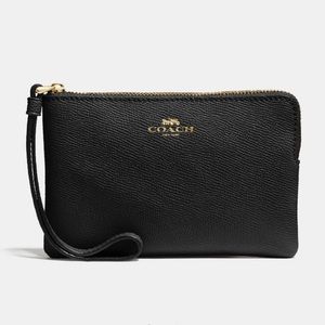 Black Leather Coach Wristlet